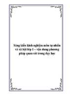 Sáng kiến kinh nghiệm môn tự nhiên và xã hội lớp 1 – vận dung phương pháp quan sát trong dạy học