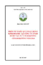 Phân tích kết quả hoạt động kinh doanh tại công ty trách nhiệm hữu hạn dược vật tư y tế đăk nông tỉnh đăk nông năm 2016