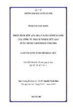 Phân tích kết quả hoạt động kinh doanh của công ty trách nhiệm hữu hạn dược phẩm vimedimex năm 2016