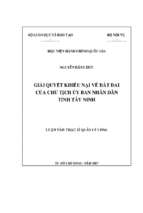 Giải quyết khiếu nại về đất đai của chủ tịch ubnd tỉnh tây ninh