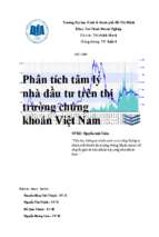 đề tài phân tích tâm lý nhà đầu tư trên thị trường chứng khoán việt nam