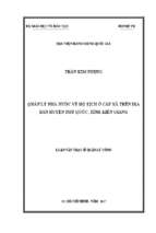 Quản lý nhà nước về hộ tịch ở cấp xã trên địa bàn huyện phú quốc, tỉnh kiên giang