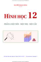 Bài tập trắc nghiệm mặt nón, mặt trụ, mặt cầu có đáp án – nguyễn ngọc dũng