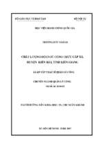 Chất lượng đội ngũ công chức cấp xã, huyện kiên hải, tỉnh kiên giang