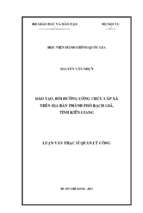 đào tạo, bồi dưỡng công chức cấp xã trên địa bàn thành phố rạch giá, tỉnh kiên giang