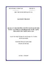 Quản lý chi thường xuyên ngân sách nhà nước tại tỉnh luangprabang nước cộng hòa dân chủ nhân dân lào