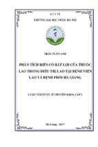 Phân tích biến cố bất lợi của thuốc lao trong điều trị lao tại bệnh viện lao và bệnh phổi hà giang