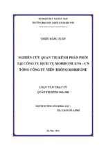Nghiên cứu quản trị kênh phân phối tại Công ty dịch vụ MobiFone khu vực 6 – CN Tổng công ty Viễn thông MobiFone