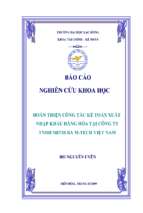 Hoàn thiện công tác kế toán xuất nhập khẩu hàng hóa tại công ty TNHH MITSUBA M-TECH Việt Nam