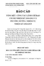 Baocao phuong huong hoat dong cua chi bo 2013 2015 da sua