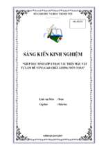 Skkn giúp học sinh lớp 1 thao tác trên mẫu vật tự làm để nâng cao chất lượng môn toán