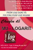 Phân loại dạng và pp giải nhanh mũ loga, nguyễn vũ minh