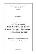 Xây dựng ebook thực hành hóa học hữu cơ sử dụng cho sinh viên khoa hóa học trường đhsp hà nội 2