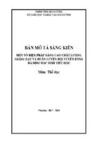 Skkn một số biện pháp nâng cao chất lượng giảng dạy và huấn luyện đội tuyển bóng đá mini học sinh tiểu học