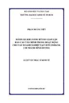 đánh giá khả năng rủi ro gian lận báo cáo tài chính trong hoạt động cho vay doanh nghiệp tại vietcombank chi nhánh bình dương