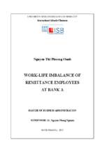 Work life imbalance of remittance employees at bank a