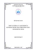 Nâng cao năng lực cạnh tranh của ngân hàng thương mại cổ phần đông nam á, chi nhánh nha trang