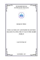 Nâng cao năng lực cạnh tranh cho sản phẩm phân bón của tổng công ty vật tư nông nghiệp nghệ an