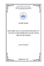 Hoàn thiện công tác quản trị nguồn nhân lực tại công ty trách nhiệm hữu hạn một thành viên hoa sen nghệ an