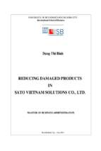 Reducing damaged products in sato vietnam solutions co., ltd.