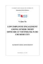 Low employee engagement among senior credit officers at vietinbank in ho chi minh city