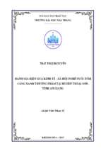 đánh giá hiệu quả kinh tế   xã hội nghề nuôi tôm càng xanh thương phẩm tại huyện thoại sơn, tỉnh an giang