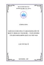 đánh giá sự hài lòng của khách hàng đối với dịch vụ chặng bay thanh hóa   thành phố hồ chí minh của hãng hàng không quốc gia việt nam
