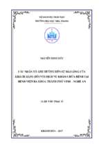 Các nhân tố ảnh hưởng đến sự hài lòng của khách hàng đối với dịch vụ khám chữa bệnh tại bệnh viện đa khoa thành phố vinh, tỉnh nghệ an