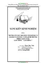 Sáng kiến kinh nghiệm hướng dẫn học sinh phân tích đề bài và giải bài toán bằng cách lập hệ phương trình
