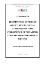 The impact of ownership structure and capital structure on firm performance of privatized state owned enterprises in vietnam