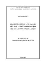 đảng bộ tỉnh hà nam lãnh đạo việc khôi phục và phát triển làng nghề thủ công từ năm 1997 đến năm 2014