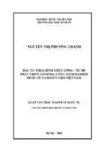 đầu tư theo hình thức công tư để phát triển cơ sở hạ tầng kinh nghiệm quốc tế và hàm ý cho việt nam