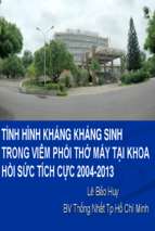 đề tài khoa học tình hình kháng kháng sinh trong viêm phổi thở máy tại khoa hồi sức tích cực 2004 2013