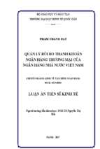 Quản lý rủi ro thanh khoản ngân hàng thương mại của ngân hàng nhà nước việt nam