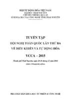 TUYỂN TẬP HỘI NGHỊ TOÀN QUỐC LẦN THỨ BA VỀ ĐIỀU KHIỂN VÀ TỰ ĐỘNG HÓA VCCA – 2015