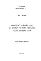 đánh giá kết quả phẫu thuật cắt đầu tụy và tá tràng trong điều trị ung thư bóng vater