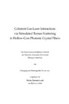 Coherent gas laser interactions via stimulated raman scattering in hollow core photonic crystal fibers_dissertation
