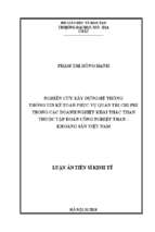 Nghiên cứu xây dựng hệ thống thông tin kế toán phục vụ quản trị chi phítrong các doanh nghiệp khai thác than thuộctậpđoàn công nghiệpthan –khoáng sản việtnam