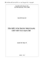 Tìm hiểu SVM Trong nhận dạng chữ viết tay hạn chế