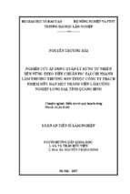 Nghiên cứu áp dụng quản lý rừng tự nhiên bền vững theo tiêu chuẩn FSC tại Chi nhánh Lâm trường Trường Sơn thuộc Công ty trách nhiệm hữu hạn một thành viên Lâm Công Nghiệp Long Đại, tỉnh Quảng Bình