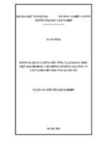 Đánh giá quản lý rừng bền vững và giám sát thực hiện sau khi được cấp Chứng chỉ rừng tại Công ty Lâm nghiệp Bến Hải, tỉnh Quảng Trị