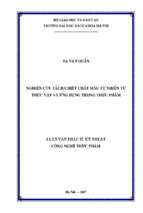 Nghiên cứu tách chiết chất màu tự nhiên từ thực vật và ứng dụng trong thực phẩm