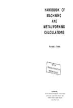 Handbook of machining and metalworking calculations