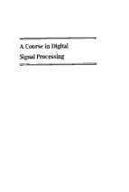 A course in digital signal processing
