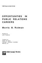 Opportunities in public relation careers