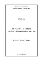 KẾ TOÁN TÀI SẢN CỐ ĐỊNH  TẠI TỔNG CÔNG TY ĐIỆN LỰC MIỀN BẮC 