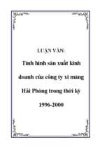 Tình hình sản xuất kinh doanh của công ty xi măng Hải Phòng trong thời kỳ 1996-2000