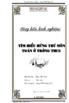 Skkn tìm hiểu hứng thú học toán ở trường thcs