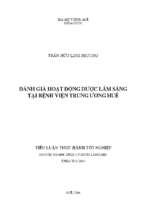 Tiểu luận thực hành tốt nghiệp: Đánh giá hoạt động Dược lâm sàng tại Bệnh viện Trung ương Huế