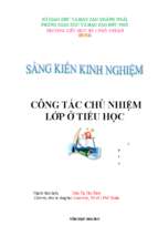 Skkn công tác chủ nhiệm lớp ở tiểu học